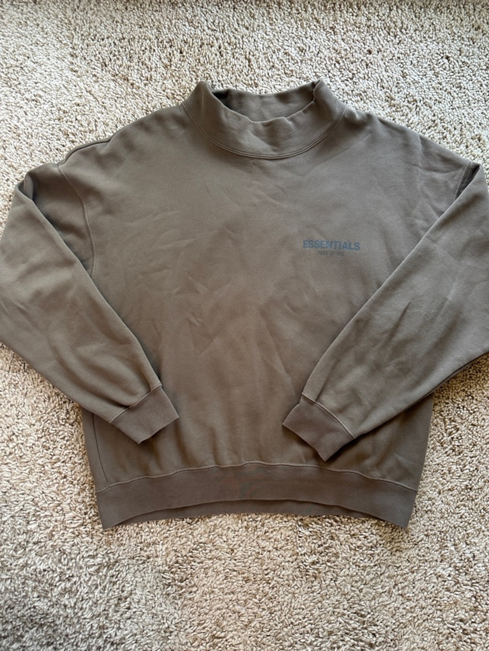 Essentials Men's Olive Green Crewneck Sweatshirt